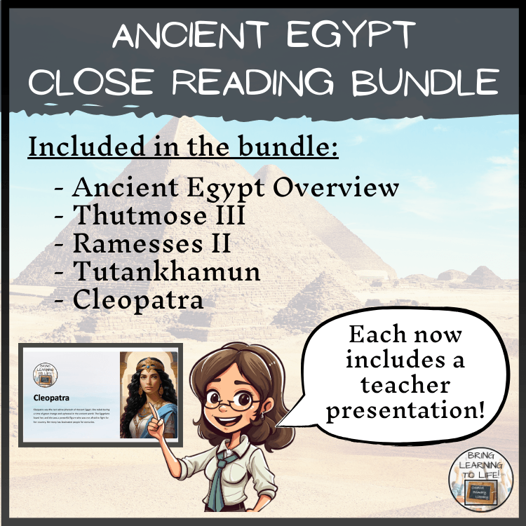 Ancient Egypt Close Reading Comprehension Activity Bundle | 3rd & 4th Grade