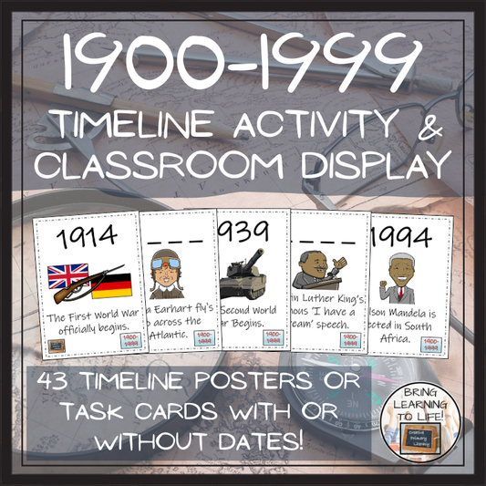 1900 to 1999 Timeline Activity & Classroom Display