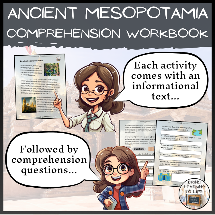 Ancient Mesopotamia Reading Comprehension Workbook | 5th-6th Grade