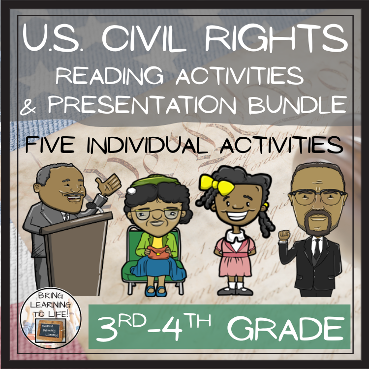 Civil Rights Movement Close Reading & Presentation Bundle | 3rd-4th Grade