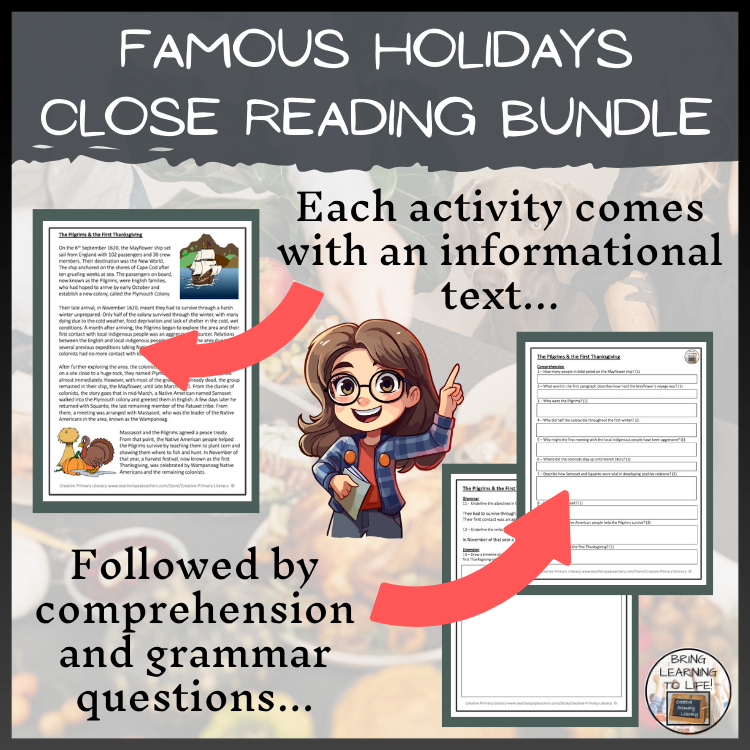 Holidays of the United States Close Reading Bundle | 5th Grade & 6th Grade