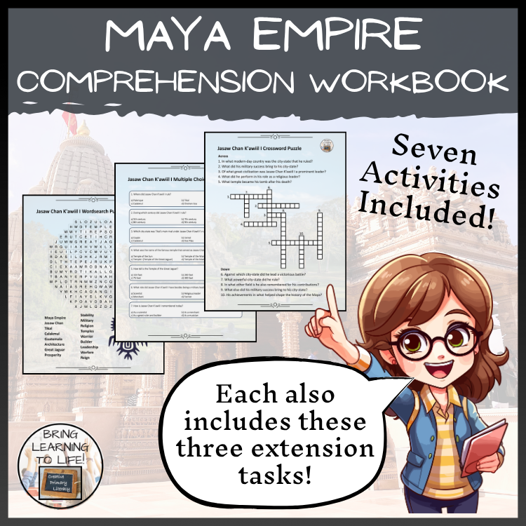 Maya Empire Reading Comprehension Workbook | 5th-6th Grade