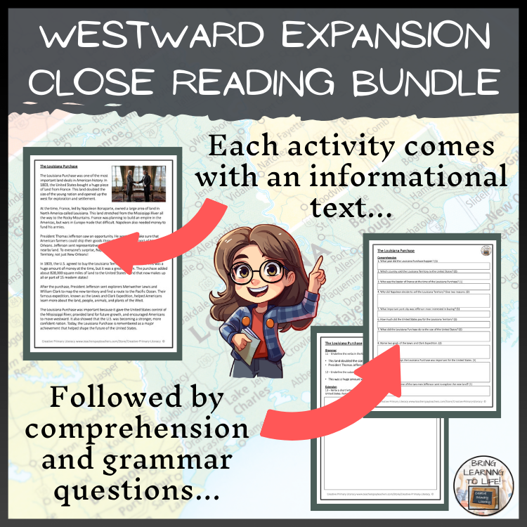 Westward Expansion Close Reading Comprehension Bundle | 5th Grade & 6th Grade
