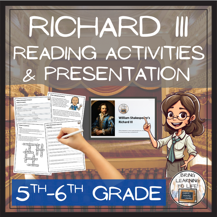 William Shakespeare's Richard III Close Reading Comprehension | 5th & 6th Grade