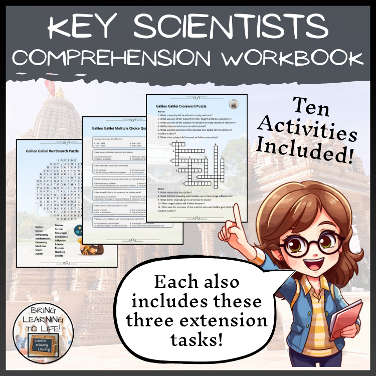 Influential Scientists Reading Comprehension Workbook | 5th-6th Grade