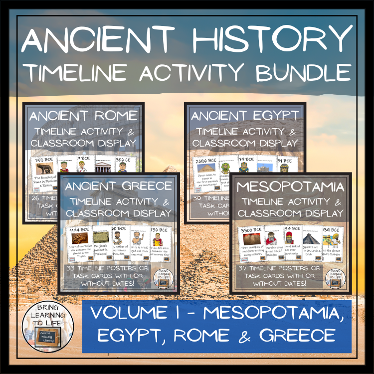 Ancient History Timeline Activity & Classroom Display Bundle | Volume 1