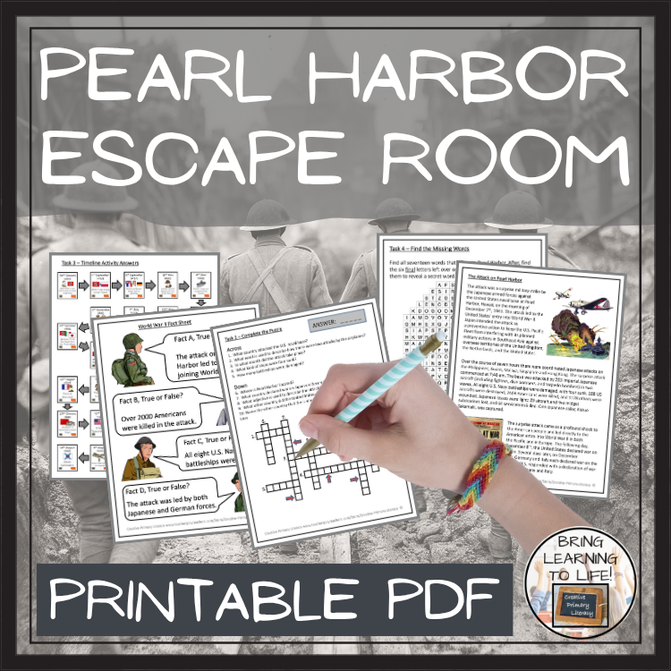 Attack on Pearl Harbor Escape Room | Social Studies & History Activity