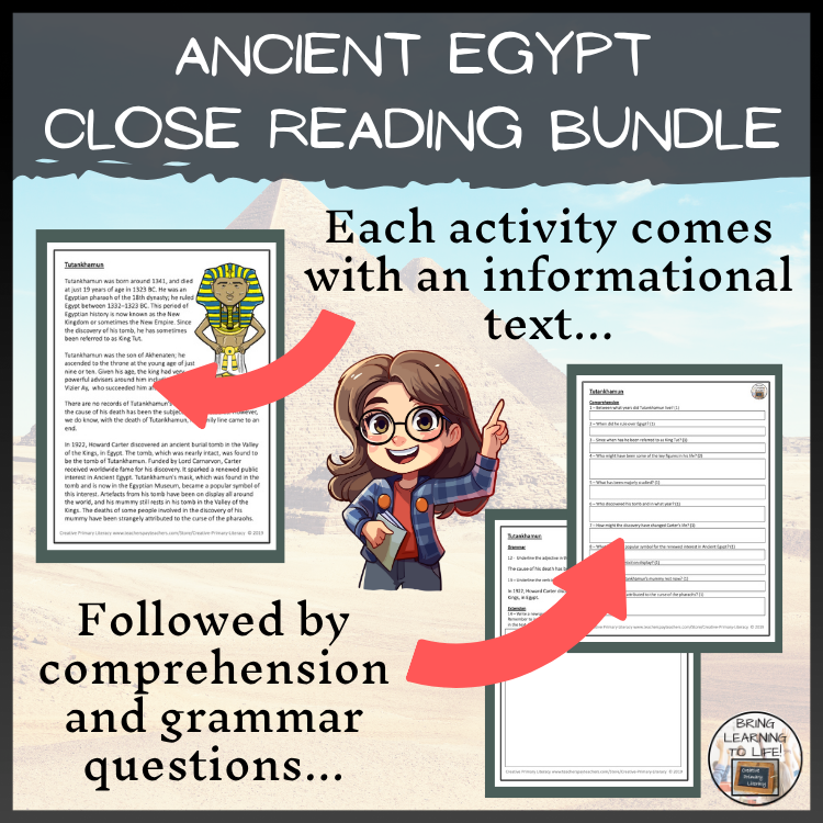 Ancient Egypt Close Reading Comprehension Activity Bundle | 5th & 6th Grade