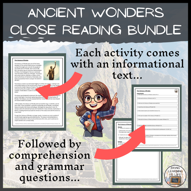 Seven Wonders of the Ancient World Close Reading Bundle | 5th Grade & 6th Grade