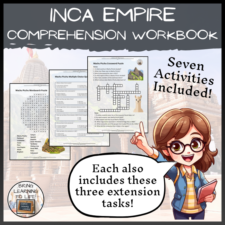 Inca Empire Reading Comprehension Workbook | 5th-6th Grade