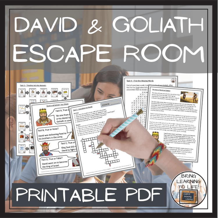 David and Goliath Story Escape Room | Social Studies & Bible Studies Activity
