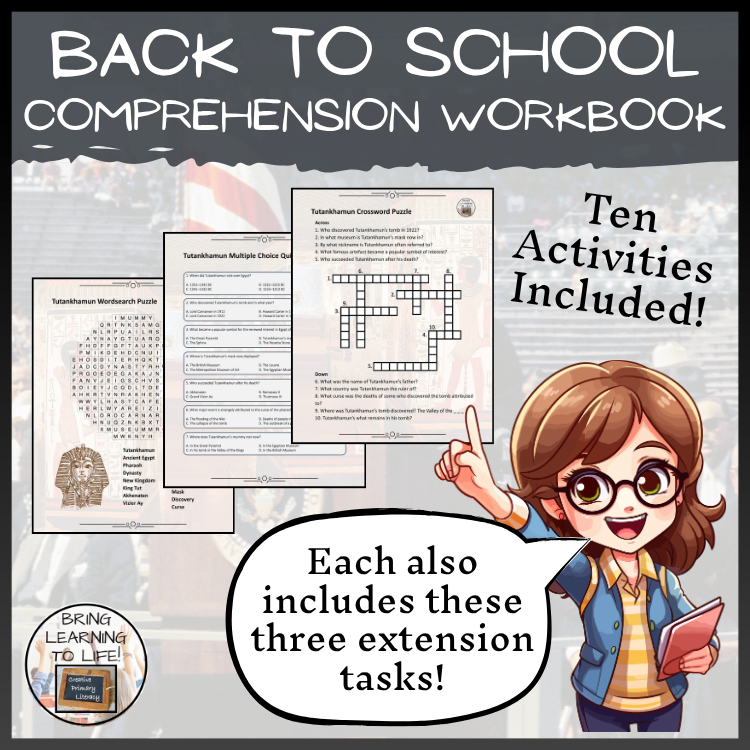 Back to School Reading Comprehension Workbook | 5th-6th Grade