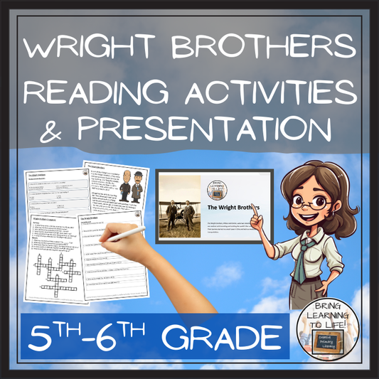 Wright Brothers Close Reading Comprehension Activities | 5th Grade & 6th Grade