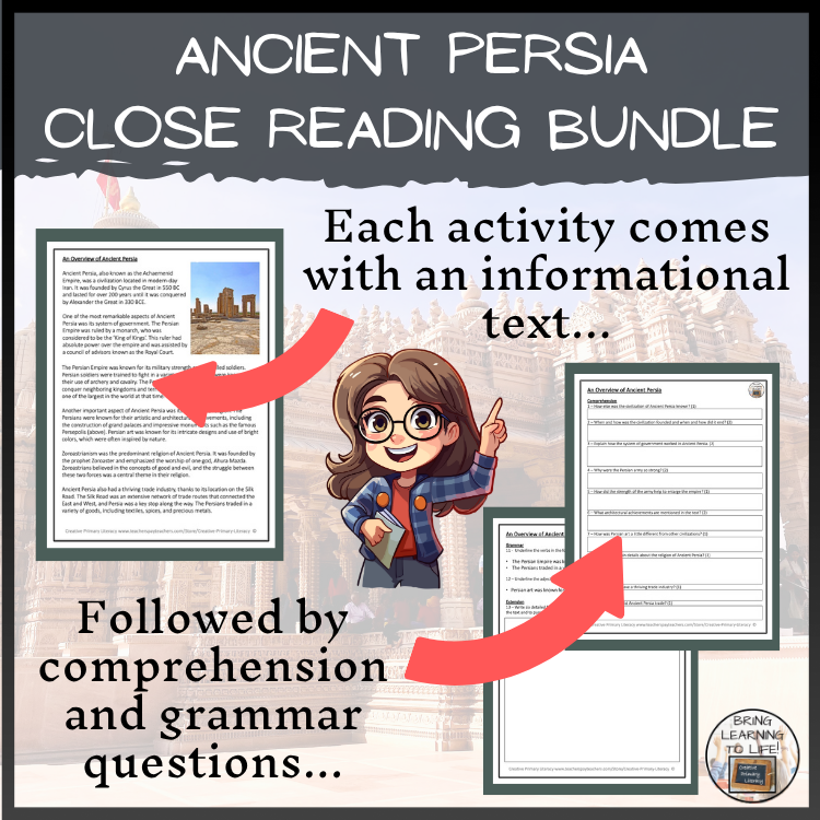 Ancient Persia Close Reading Comprehension Bundle | 5th Grade & 6th Grade