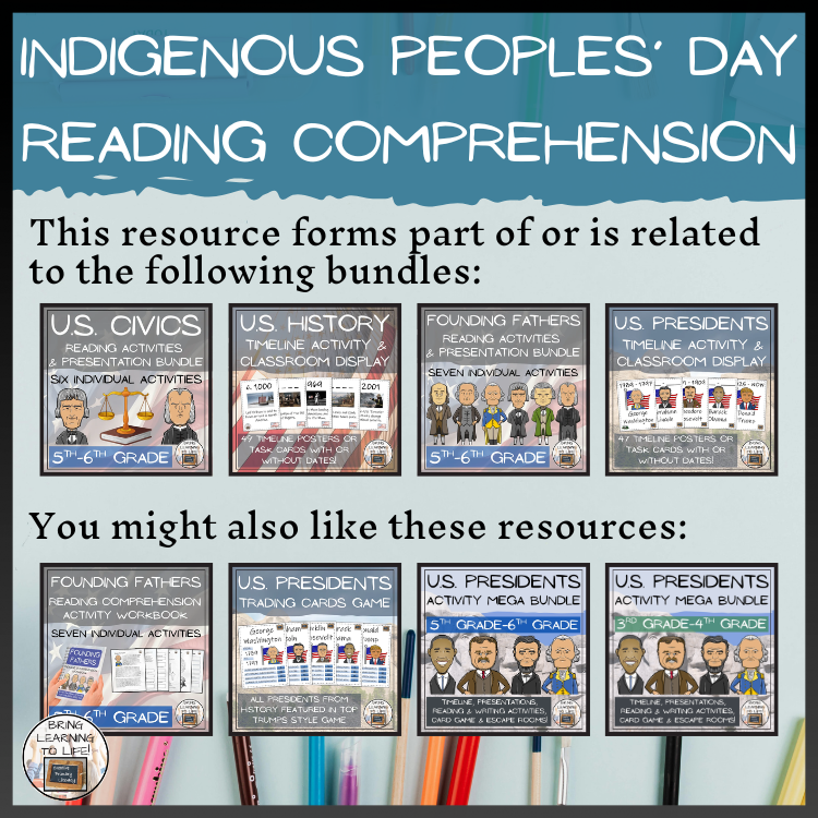 Indigenous Peoples’ Day Reading Comprehension Activities | 5th & 6th Grade