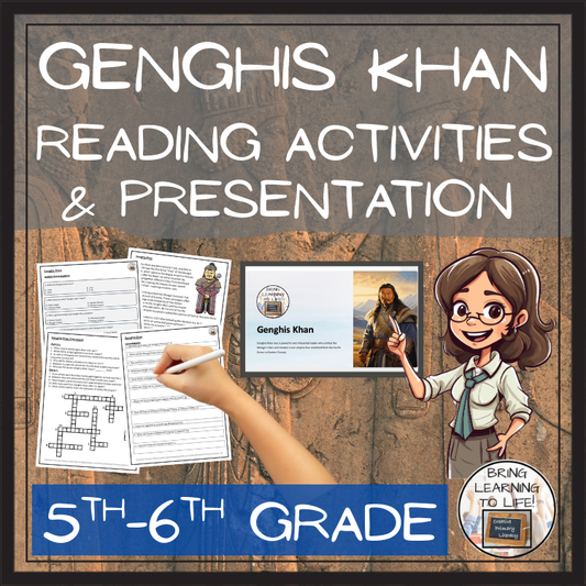 Genghis Khan Close Reading Comprehension Activities | 5th Grade & 6th Grade
