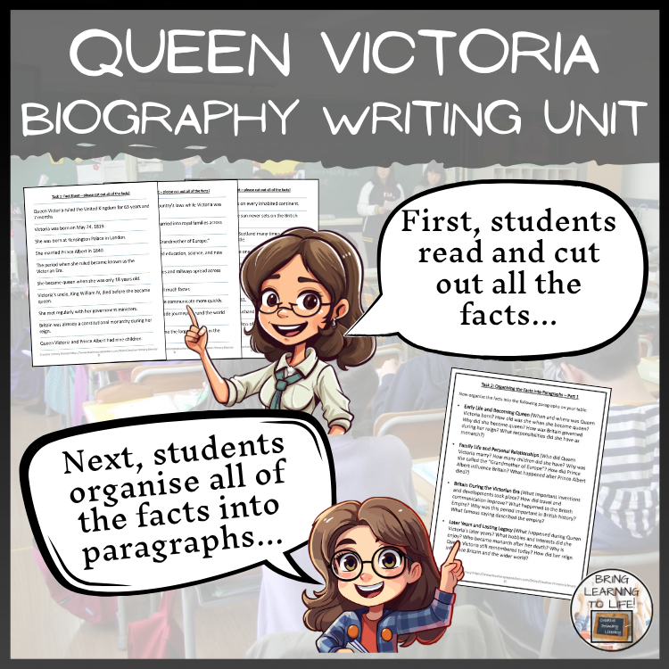 Queen Victoria Biography Project & Writing Unit | 5th Grade & 6th Grade