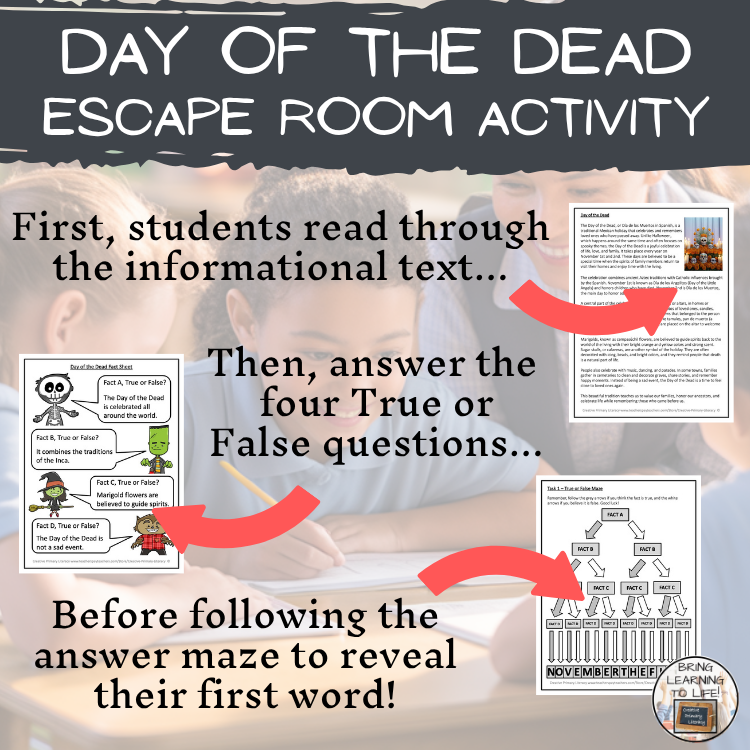 Day of the Dead Escape Room Activity | Reading Comprehension Game 5th–6th Grade