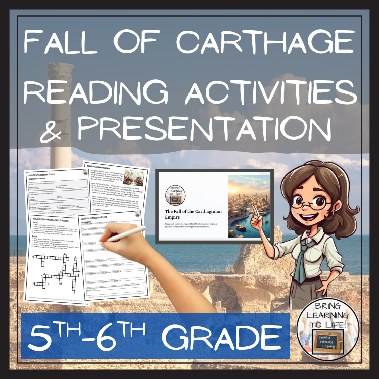 Fall of Carthaginian Empire Reading Comprehension Activities | 5th & 6th Grade