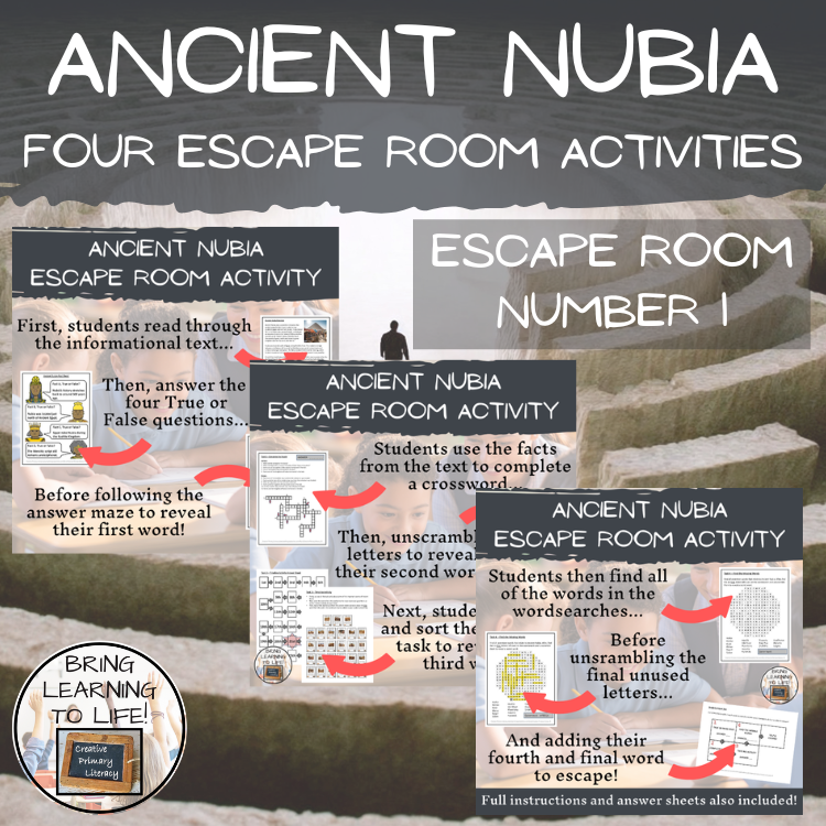 Ancient Nubia Escape Room Activity Bundle | 5th & 6th Grade