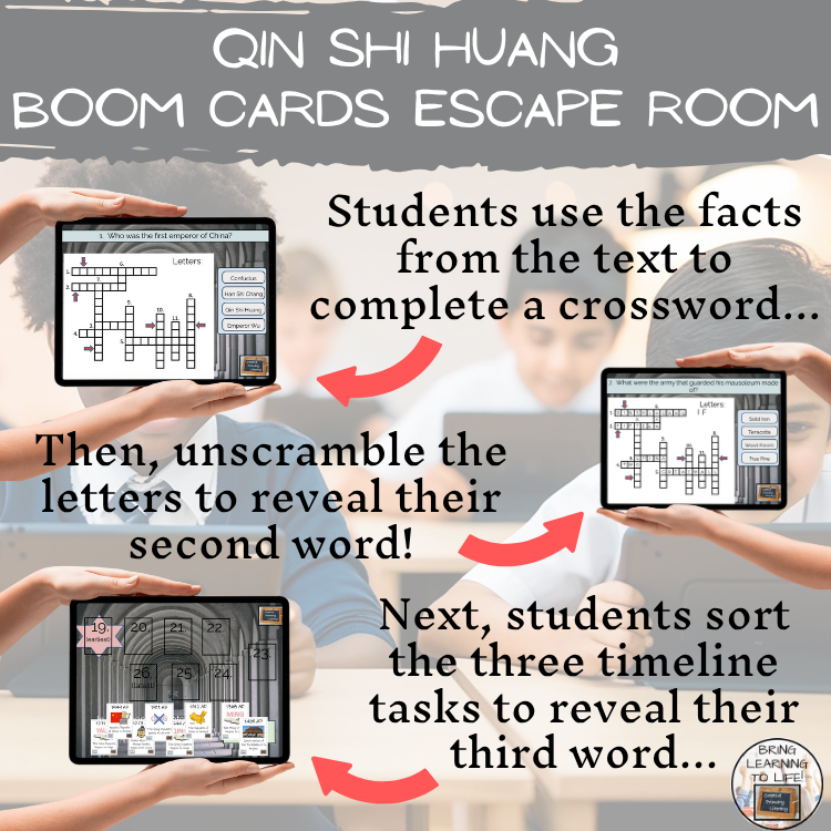 Qin Shi Huang BOOM Cards Escape Room | Digital ELA Reading Activity