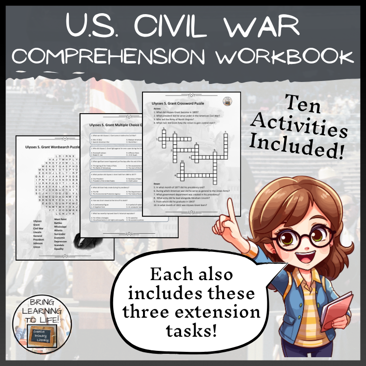 American Civil War Reading Comprehension Workbook | 5th-6th Grade