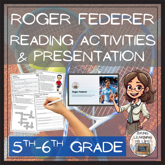 Roger Federer Close Reading Comprehension Activities | 5th Grade & 6th Grade