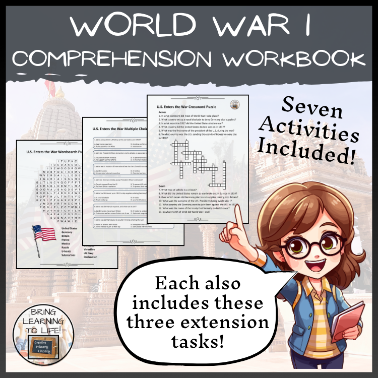 World War I Reading Comprehension Workbook | 5th-6th Grade