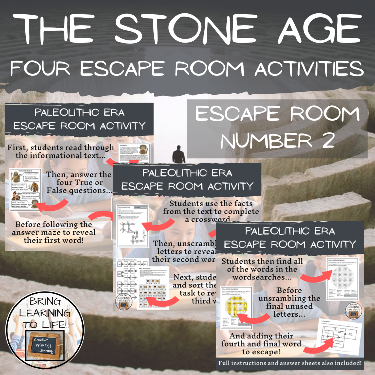 Stone Age Escape Room Activity Bundle | 5th & 6th Grade
