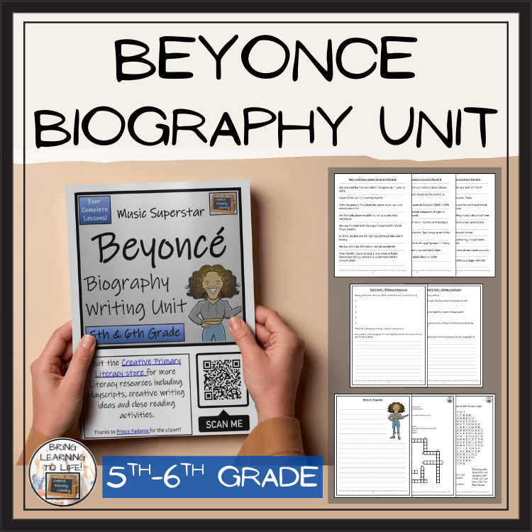 Beyonce Biography Project & Writing Unit | 5th Grade & 6th Grade