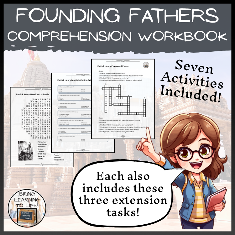 Founding Fathers Reading Comprehension Workbook | 5th-6th Grade