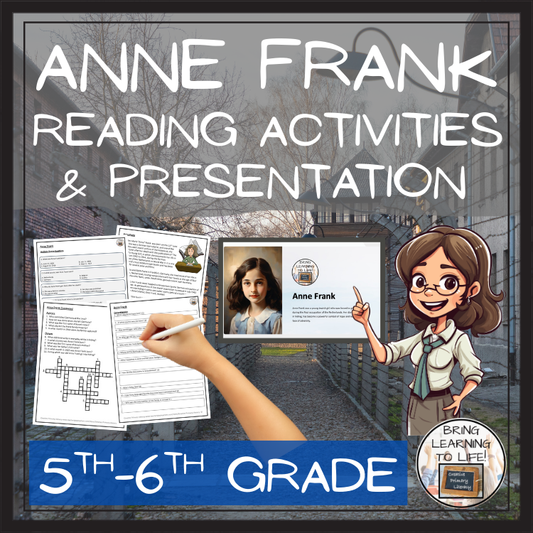 Anne Frank Close Reading Comprehension Activities | 5th Grade & 6th Grade