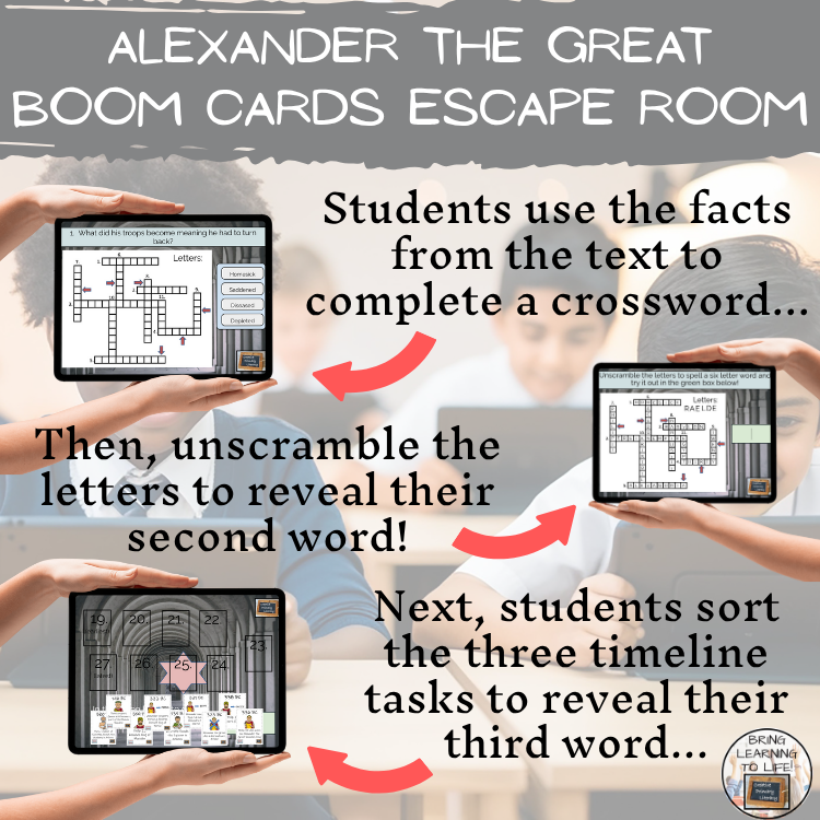 Alexander the Great BOOM Cards Escape Room | Digital ELA Reading Activity