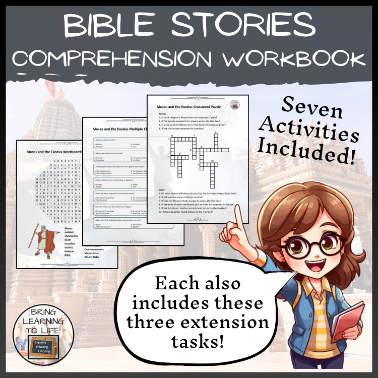Bible Stories Reading Comprehension Workbook | 5th-6th Grade
