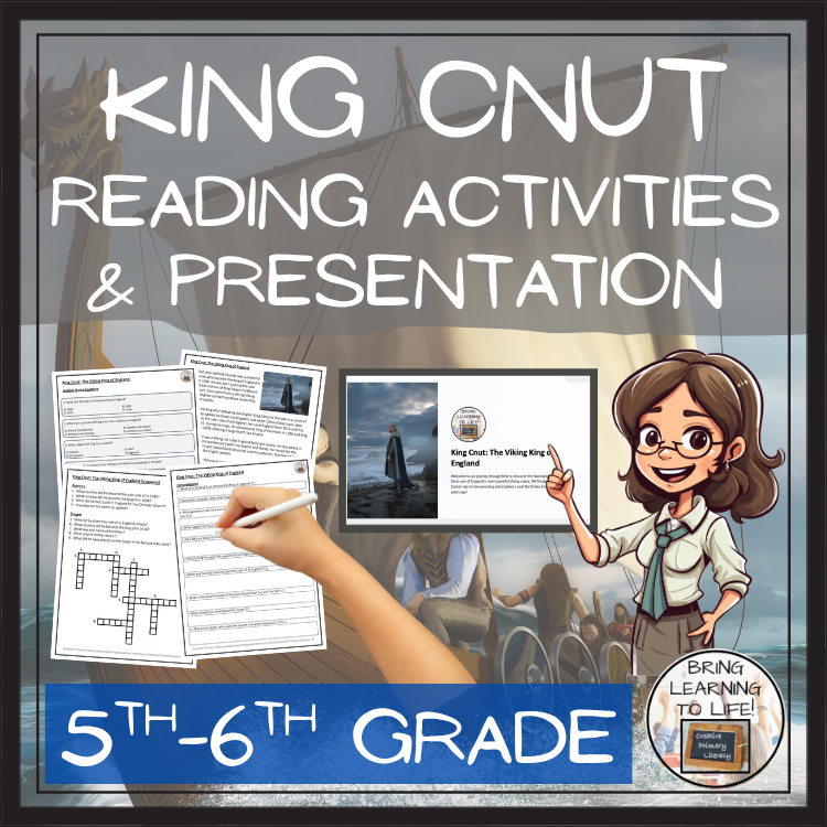 Viking King Cnut Close Reading Comprehension Activities | 5th Grade & 6th Grade