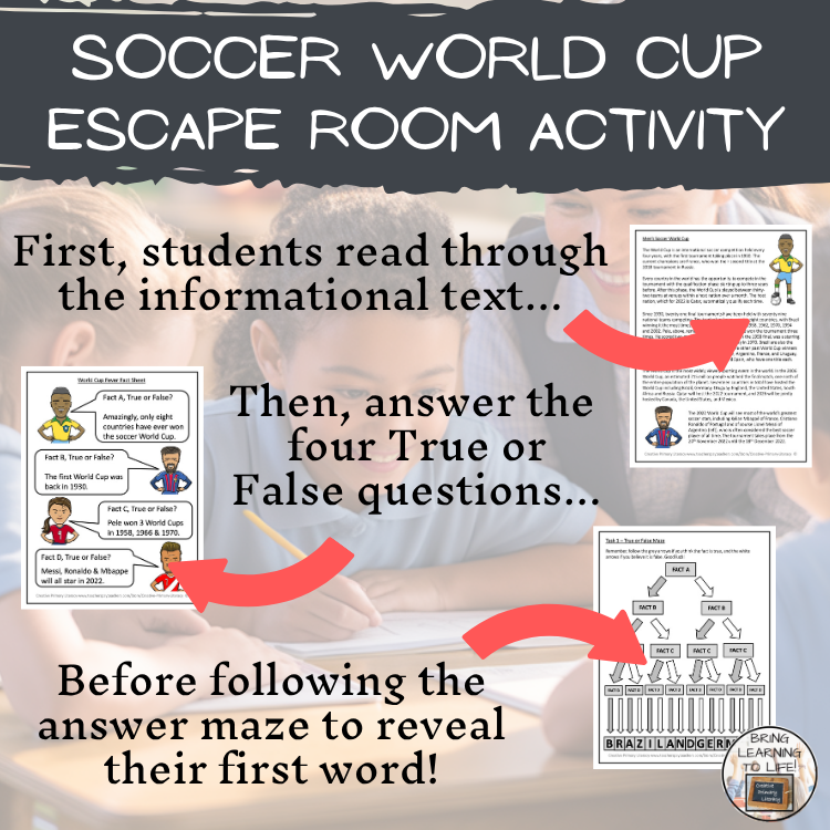 World Cup 2026 Reading, Escape Room & Timeline Bundle | 5th–6th Grade