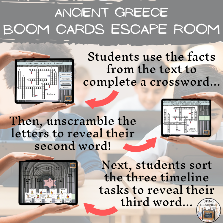 Ancient Greece BOOM Cards Escape Room | Digital ELA Reading Activity