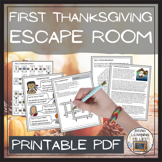 First Thanksgiving Escape Room | Social Studies & History Activity