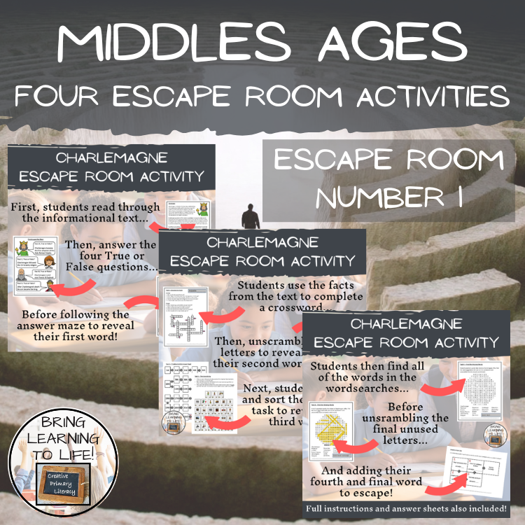 Middle Ages Escape Room Activity Bundle | 5th & 6th Grade