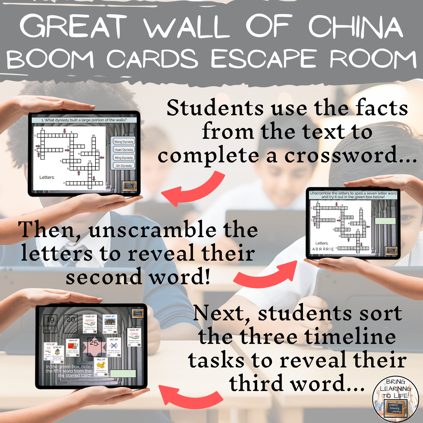 Great Wall of China BOOM Cards Escape Room | Digital History Reading Activity