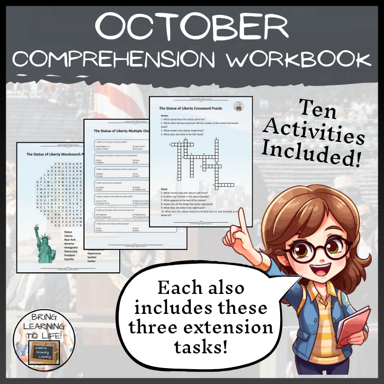 October in History Reading Comprehension Workbook | 5th-6th Grade