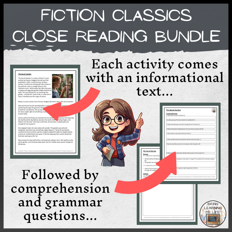 Fiction Classics Volume 2 Reading Comprehension Bundle | 5th & 6th Grade