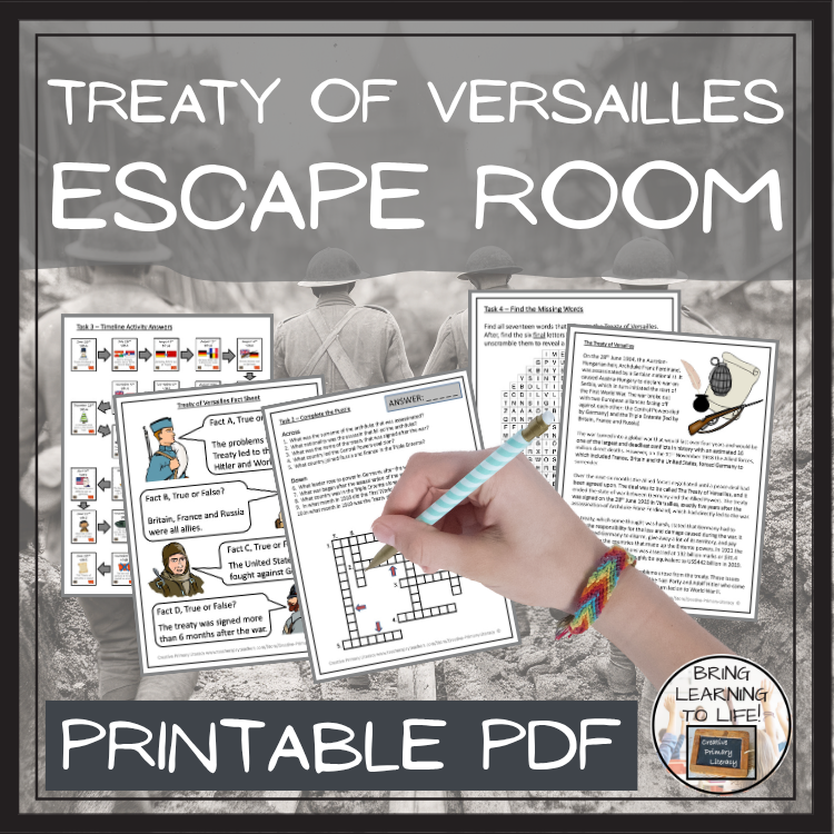 Treaty of Versailles Escape Room | Social Studies & History Activity