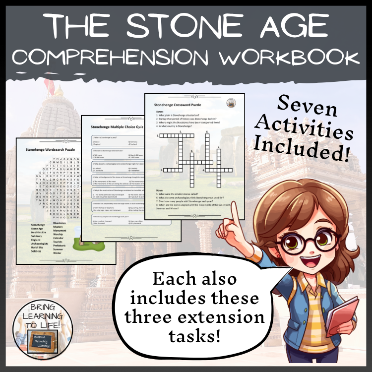 The Stone Age Reading Comprehension Workbook | 5th-6th Grade