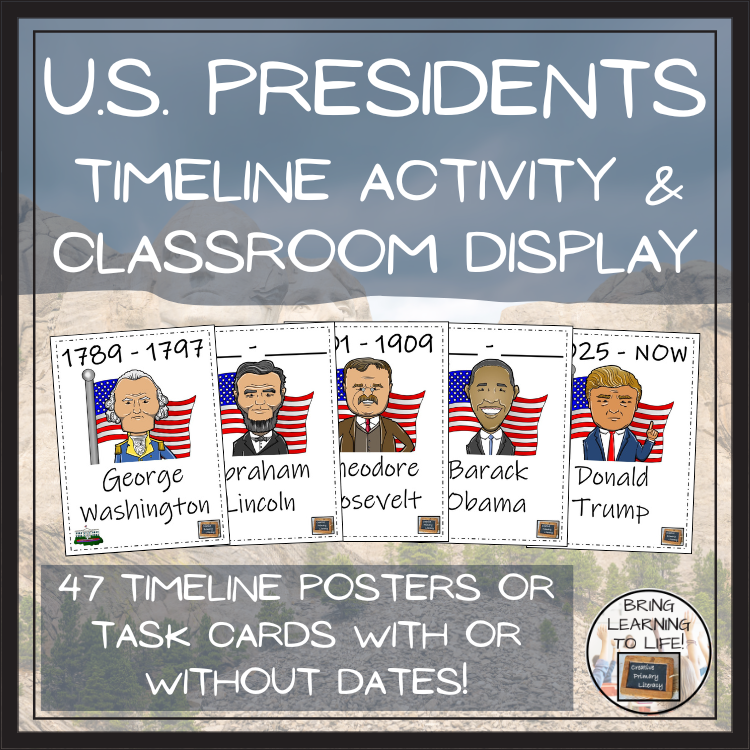 U.S. Presidents Timeline Activity & Classroom Display