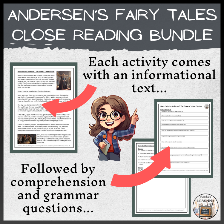 Fairy Tales of Hans Christian Andersen Close Reading Bundle | 5th-6th Grade