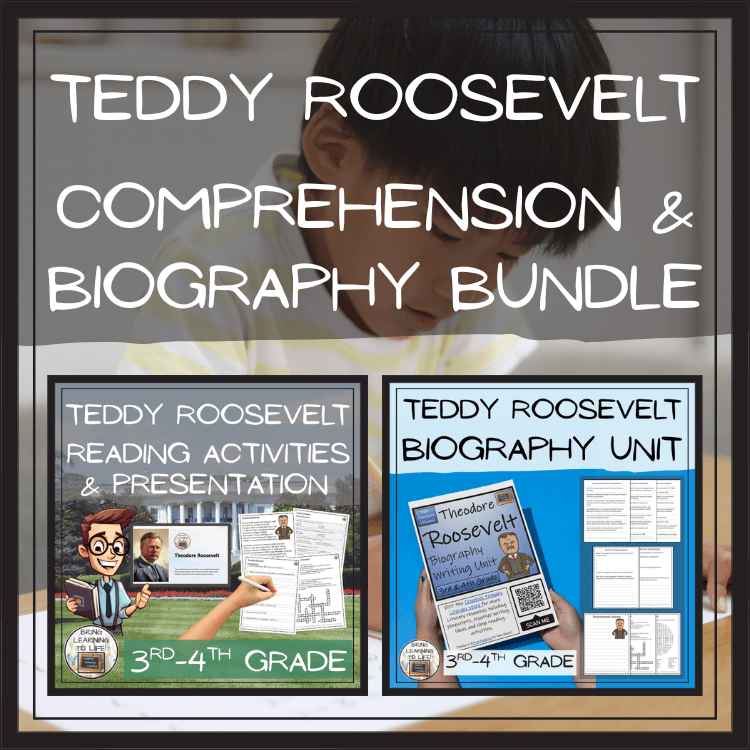 Theodore Roosevelt Close Reading & Biography Bundle | 3rd Grade & 4th Grade