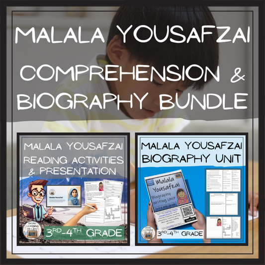 Malala Yousafzai Close Reading & Biography Bundle | 3rd Grade & 4th Grade