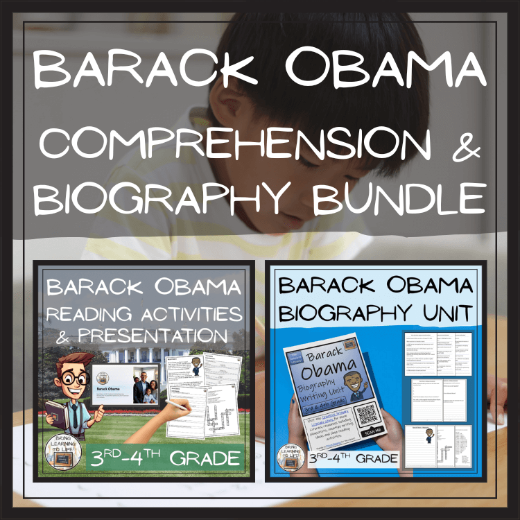 Barack Obama Close Reading & Biography Bundle | 3rd Grade & 4th Grade