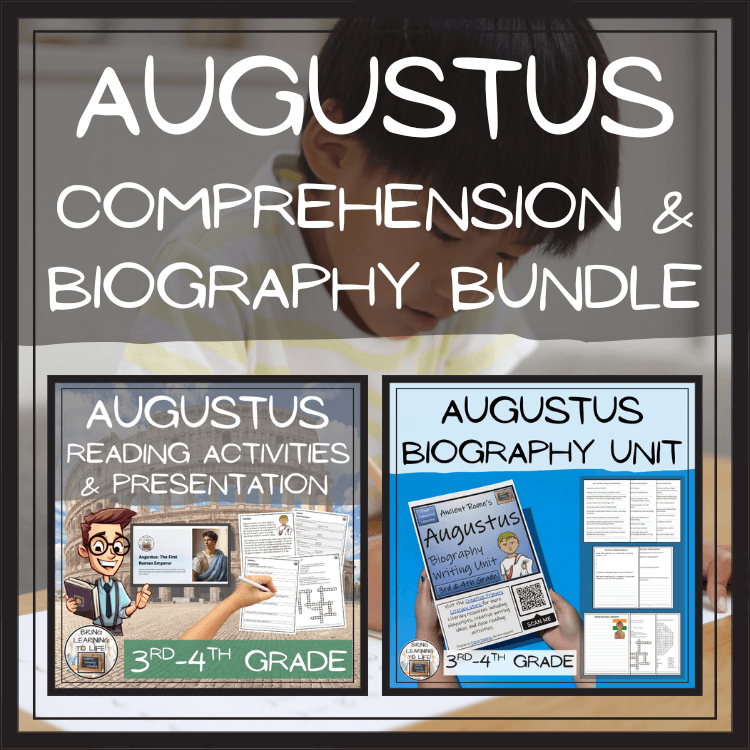 Augustus Close Reading & Biography Writing Bundle | 3rd Grade & 4th Grade